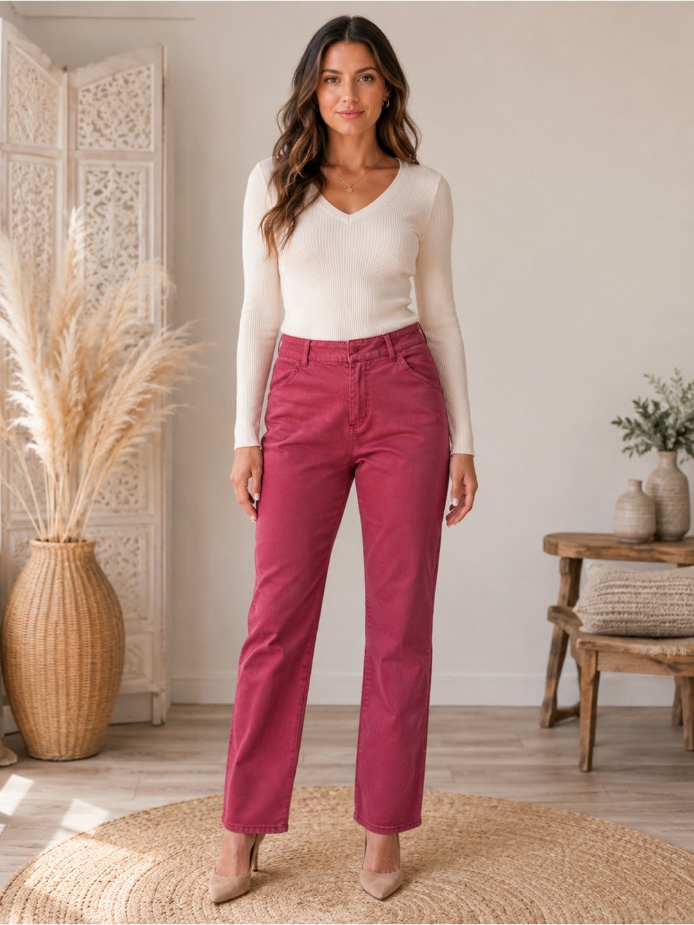 NWT English Factory Burgundy Pants Size Medium